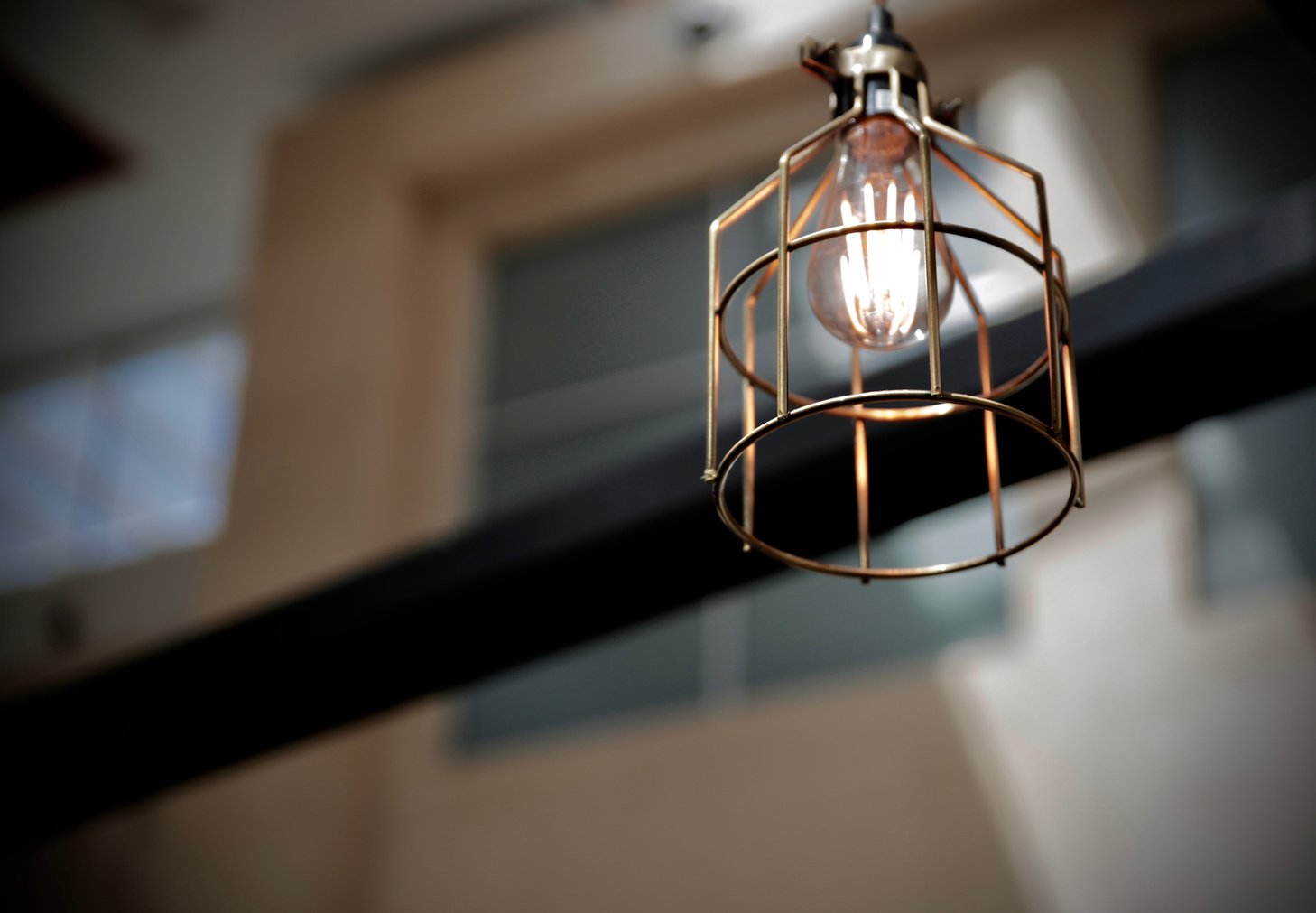 Low Light Photography of Gray Pendant Lamp